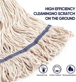 img 1 attached to 🧹 Eyliden Heavy Duty Commercial Cotton Mop with Extendable Handle - Ideal for Industrial Wet Mopping, Home, Office & More (White)