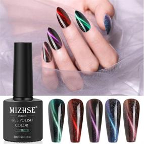 img 1 attached to 🌌 MIZHSE Aurora Cat Eye Gel Polish Set: Achieve Mesmerizing Galaxy Nails with Magnetic Gel Polish Kit!