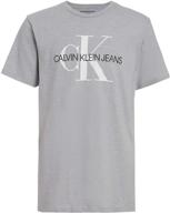 calvin klein boys' ck tape crew neck tee: stylish and comfortable everyday essential logo