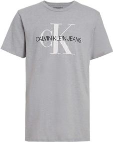 img 1 attached to Calvin Klein Boys' CK Tape Crew Neck Tee: Stylish and Comfortable Everyday Essential