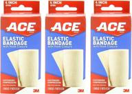 🩹 ace elastic bandage with hook closure, 4 inches - pack of 3 логотип