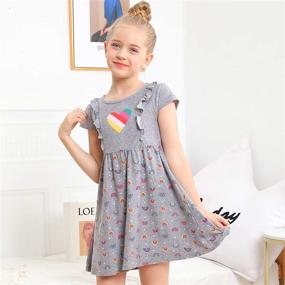 img 1 attached to 🌸 V.& GRIN Girls Long Sleeve Dress: Floral Soft Twirly Stretchy Casual Style for Girls 2-8 Years