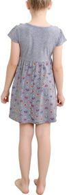 img 2 attached to 🌸 V.& GRIN Girls Long Sleeve Dress: Floral Soft Twirly Stretchy Casual Style for Girls 2-8 Years