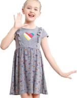 🌸 v.& grin girls long sleeve dress: floral soft twirly stretchy casual style for girls 2-8 years logo