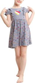 img 3 attached to 🌸 V.& GRIN Girls Long Sleeve Dress: Floral Soft Twirly Stretchy Casual Style for Girls 2-8 Years