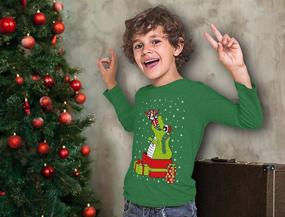 img 2 attached to 🎅 Boys' Clothing: T Rex Santa Christmas Sweater Sweatshirt - Enhanced SEO