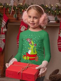 img 3 attached to 🎅 Boys' Clothing: T Rex Santa Christmas Sweater Sweatshirt - Enhanced SEO