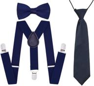 👔 boys' adjustable y-shape suspenders set with bowtie and necktie: stylish and practical accessories logo