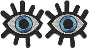 img 1 attached to MauSong Eye Eyeball Tattoo: Unique Iron-on Patch 2 Pack for Gothic, Punk & Retro Fashion