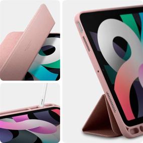 img 3 attached to 💖 Spigen Urban Fit iPad Air 4th Gen Case 10.9 Inch with Pencil Holder (2020) - Rose Gold