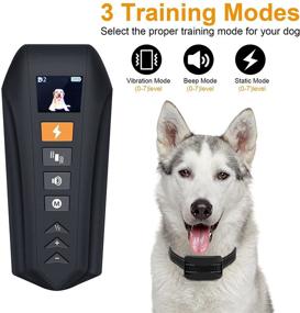 img 3 attached to 🐶 Waterproof Dog Shock Collar with Remote - 3 Modes: Beep, Vibration, and Shock - Rechargeable and Adjustable for Small, Medium, and Large Dogs - Remote Range up to 1300Ft