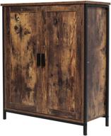 🗄️ iwell freestanding cabinet with 1 shelf & 2 doors, cupboard with metal frame, media file storage cabinet for kitchen, entryway in rustic brown логотип