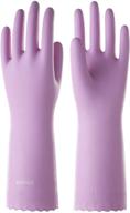 🧤 wahoo pvc dishwashing cleaning gloves: skin-friendly, reusable, non-slip medium kitchen gloves with cotton flocked liner logo