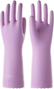 img 4 attached to 🧤 Wahoo PVC Dishwashing Cleaning Gloves: Skin-Friendly, Reusable, Non-Slip Medium Kitchen Gloves with Cotton Flocked Liner