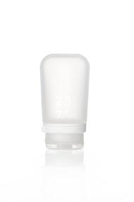 img 4 attached to 🧳 humangear GooToob+ Clear Silicone Travel Bottles with Locking Cap - Medium Size (2.5oz) Refillable for Traveling