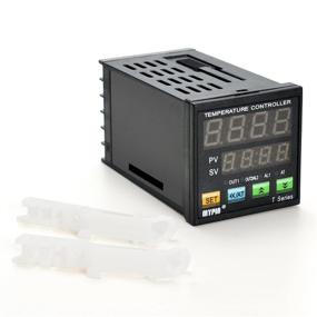 img 1 attached to 🌡️ AGPtEK F/C PID Temperature Controller with Dual Display and Programmable Digital Control TA4-SSR Solid State Relay - 2 Alarms Included