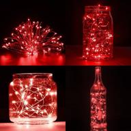 🔴 vibrant red battery operated string lights - anjaylia 10ft/3m 30leds for party, home, and festival decorations логотип