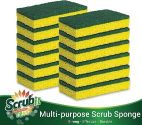 img 1 attached to Heavy Duty Scrub Sponge 12-Pack - Tough 🧽 Cellulose Material for Long-Lasting Eco-Friendly Kitchen Cleaning with Scrub-It