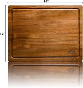 img 2 attached to 🔪 THE BLUE OAK COMPANY Acacia Wood Premium Large Reversible Cutting Board with Juice Groove, Cracker Holder - Ideal for Chopping, Charcuterie, Cheese