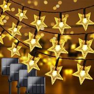 400 led solar star string lights outdoor - extra-long 4-pack, 160ft decorative lights, waterproof with 8 lighting modes, solar powered garden lights for christmas tree, party, wedding, patio, yard (40ft each) логотип