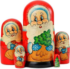 img 4 attached to MUARO Russian Matryoshka Stacking Handmade Novelty & Gag Toys ~ Nesting Dolls