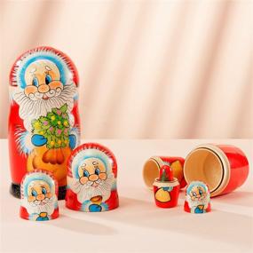 img 3 attached to MUARO Russian Matryoshka Stacking Handmade Novelty & Gag Toys ~ Nesting Dolls