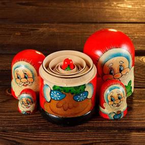 img 1 attached to MUARO Russian Matryoshka Stacking Handmade Novelty & Gag Toys ~ Nesting Dolls