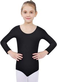 img 3 attached to 🩰 Hidance Girls' Leotards - Basic Long Sleeve Ballet Dance Leotards with Crisscross Back Straps for Toddler and Kids