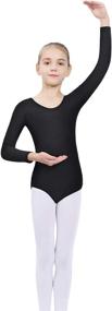 img 1 attached to 🩰 Hidance Girls' Leotards - Basic Long Sleeve Ballet Dance Leotards with Crisscross Back Straps for Toddler and Kids