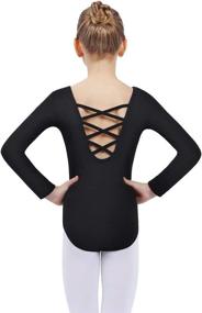 img 4 attached to 🩰 Hidance Girls' Leotards - Basic Long Sleeve Ballet Dance Leotards with Crisscross Back Straps for Toddler and Kids