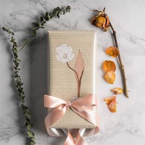 img 3 attached to 🎁 RUSPEPA Matte Wrapping Paper Roll: Elegant Flower Design & Handwriting Letters on Ivory Paper - 30 inches x 32.8 Feet - Versatile Gift Wrap for All Occasions