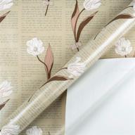 🎁 ruspepa matte wrapping paper roll: elegant flower design & handwriting letters on ivory paper - 30 inches x 32.8 feet - versatile gift wrap for all occasions logo