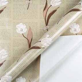 img 4 attached to 🎁 RUSPEPA Matte Wrapping Paper Roll: Elegant Flower Design & Handwriting Letters on Ivory Paper - 30 inches x 32.8 Feet - Versatile Gift Wrap for All Occasions