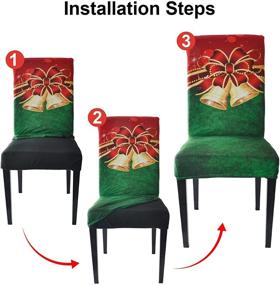 img 1 attached to 🎄 Set of 6 BEIFIVCL Christmas Chair Covers - Xmas Dining Chair Back Covers for Decoration and Protection - Removable, Washable - Perfect for Christmas Kitchen Decor, Restaurant Party, and Home Decor