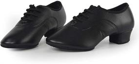 img 1 attached to HROYL Leather Lace-Up Athletic Girls' Ballroom Performance Shoes