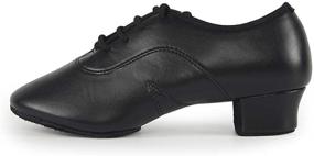 img 4 attached to HROYL Leather Lace-Up Athletic Girls' Ballroom Performance Shoes