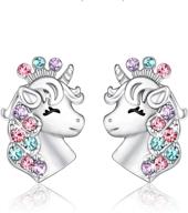 🦄 shonyin silver unicorn earrings: stylish hypoallergenic jewelry gift for girls & women - ideal for back to school, birthday parties & christmas logo