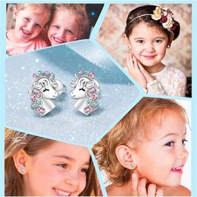 img 3 attached to 🦄 Shonyin Silver Unicorn Earrings: Stylish Hypoallergenic Jewelry Gift for Girls & Women - Ideal for Back to School, Birthday Parties & Christmas