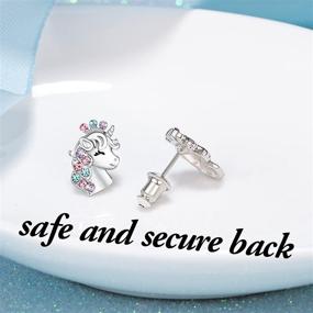 img 1 attached to 🦄 Shonyin Silver Unicorn Earrings: Stylish Hypoallergenic Jewelry Gift for Girls & Women - Ideal for Back to School, Birthday Parties & Christmas