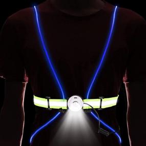 img 4 attached to 🏃 USB Rechargeable Reflective Light Vest for Running Jogging Cycling Safety Night Gear - RABOW RUN LED Vest for Men Women Kids