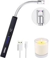 pendei usb rechargeable electric arc candle lighter with led battery display - 360° flexible neck, windproof, perfect for candles, barbecue, fireworks, gas stoves, grill, kitchen, and camping logo