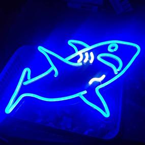 img 4 attached to Shark Neon Lifelike Children Birthday Christmas