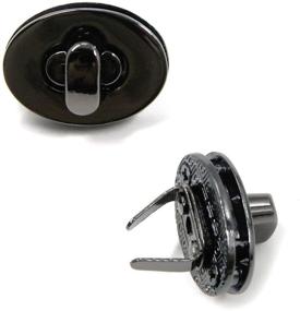 img 2 attached to 💼 Pack of 5 Gun Black Oval Twist Turn Locks for Purses, Clutches, and Closures - 0.9" x 0.7" Oval Mironey Turn Lock Clasp