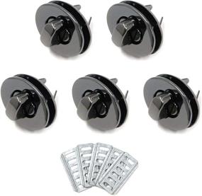 img 3 attached to 💼 Pack of 5 Gun Black Oval Twist Turn Locks for Purses, Clutches, and Closures - 0.9" x 0.7" Oval Mironey Turn Lock Clasp