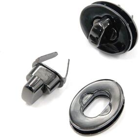 img 1 attached to 💼 Pack of 5 Gun Black Oval Twist Turn Locks for Purses, Clutches, and Closures - 0.9" x 0.7" Oval Mironey Turn Lock Clasp