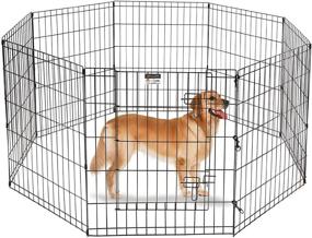 img 4 attached to 🐾 Foldable Metal Pet Exercise Playpen Collection by Pet Trex - Indoor/Outdoor Enclosure with Gate for Dogs, Cats, and Small Animals