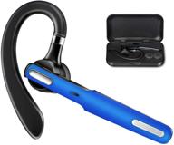 🎧 wireless bluetooth earpiece v4.2 with noise cancellation microphone - hi-fi stereo headphones for cellphones, skype, business office/work out/trucker logo