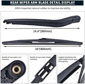 img 2 attached to 🚗 MIKKUPPA Rear Wiper Arm Blade Assembly Replacement for Toyota Prius 2003-2009 - All Season Natural Rubber Windshield Wiper - Efficient Window Cleaning