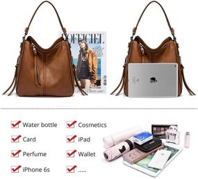 img 1 attached to 👜 Realer Women's Leather Shoulder Handbags with Adjustable Straps - Bags & Wallets