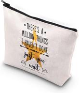 🎭 optimized makeup bag with hamilton broadway musical theme - a million things i haven't done, just you wait quote, zipper pouch for cosmetics - perfect alexander hamilton gift logo